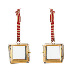 Nkuku Tiny Kiko Box Decorations - Antique Brass (Set of 2)