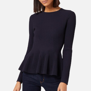 Ted Baker Women's Jariala Stitch Detail Peplum Jumper - Dark Blue