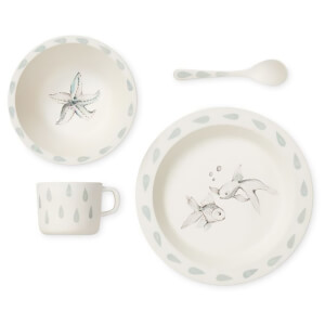 Cam Cam Bamboo Dinnerware Set - Aqua Theme