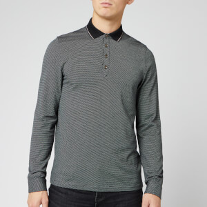 Ted Baker Men's Cuptea Long Sleeve Striped Polo Shirt - Black