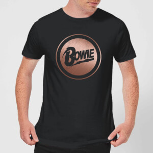 David Bowie Rose Gold Badge Men's T-Shirt - Black
