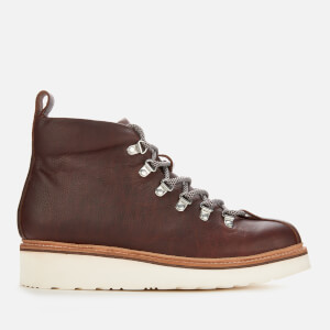Grenson Men's Bobby Oily Pull Up Grained Leather Hiking Style Boots - Brown