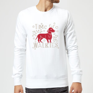 Candlelight Time For Walkies Cutout Sausage Dog Sweatshirt - White