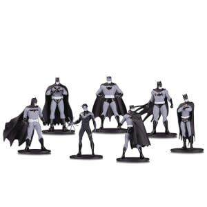 Batman Black & White Mini PVC Figure 7 Pack Set 1