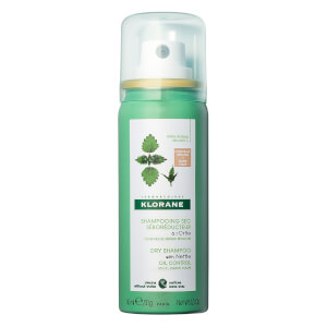 Klorane Dry Shampoo with Nettle with Natural Tint Travel Size - Oil Control for Dark Hair 1oz