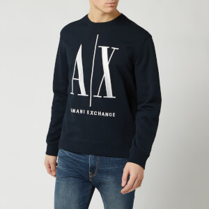 Armani Exchange Men's Large AX Logo Sweatshirt - Navy