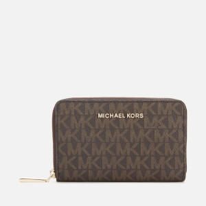 MICHAEL MICHAEL KORS Women's Jet Set Small Zip Around Card Case - Brn/Acorn