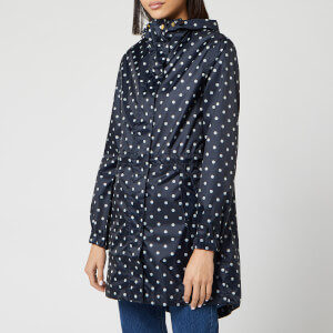 Joules Women's Golightly Printed Waterproof Packaway Jacket - Navy Spot