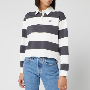 Levi's Women's Letterman Rugby Long Sleeve Cropped Top - Amy Stripe Forged Iron