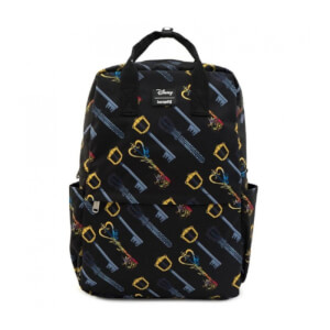 Loungefly Kingdom Hearts Keys AOP Square Nylon Backpack