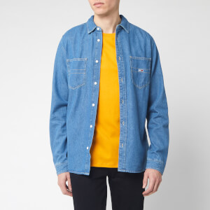 Tommy Jeans Men's Denim Long Sleeve Shirt - Mid Indigo
