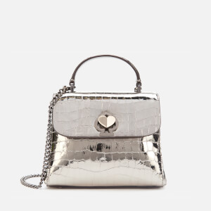 Kate Spade New York Women's Romy Metallic Croc Mini Top Handle Bag - Gunmetal