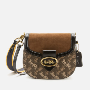 coach kat saddle bag 20 with horse and carriage print