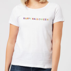 Colourful Happy Halloween Women's T-Shirt - White