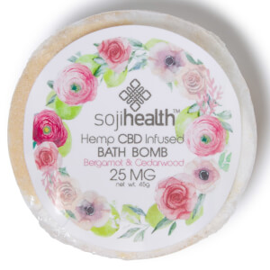 Soji Health Bath Bomb Hemp CBD Infused Bergamot & Cedarwood 25mg