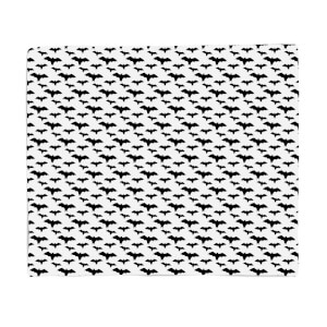 Black And White Bat Pattern Fleece Blanket