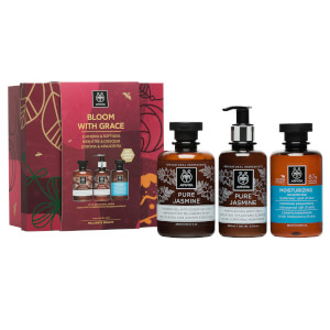 APIVITA Hair and Body Pure Jasmine Shower Gel, Body Milk and Holistic Moisturizing Shampoo Gift Set