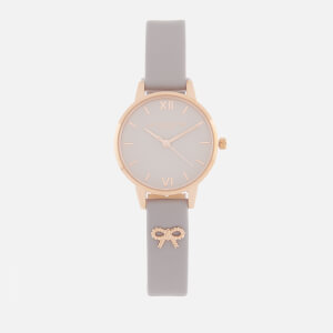 Olivia Burton Women's Vintage Bow Watch - Grey Lilac/Rose Gold