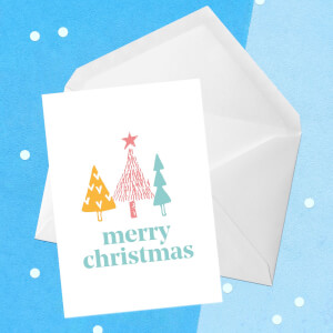 Merry Christmas Trees Greetings Card