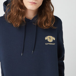 Sweat à capuche Unisexe Harry Potter Slytherin Brodé - Bleu Marine