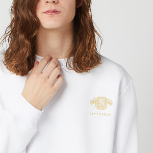 Sweat-shirt Unisexe Harry Potter Slytherin Brodé - Blanc