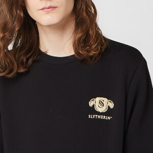 Harry Potter Slytherin Unisex Embroidered Sweatshirt - Black
