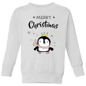 Merry Christmas Penguin Kids' Sweatshirt - White