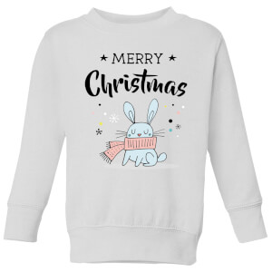 Merry Christmas Rabbit Kids' Sweatshirt - White