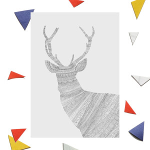 Aztec Reindeer Greetings Card