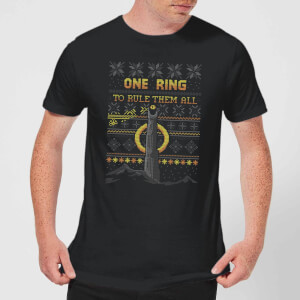 Lord Of The Rings One Ring Men's Christmas T-Shirt - Black