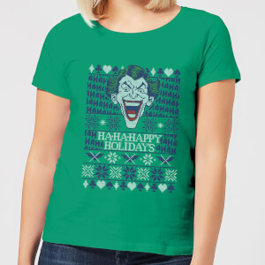 HA-HA-HAppy Ugly Knit Women's Christmas T-Shirt - Kelly Green