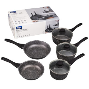 Denby Granite Finish Cast Iron Aluminium 5 Piece Pan Set