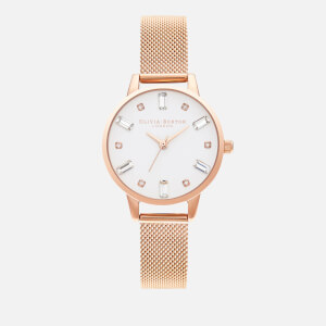 Olivia Burton Women's Bejeweled Mesh Watch - Rose Gold
