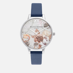 Olivia Burton Women's Marble Florals Watch - Navy/Silver