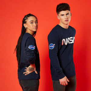 Felpa NASA Metallic Logo - Blu Navy - Unisex