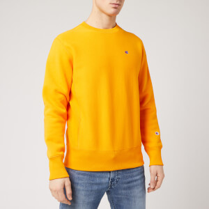 Champion Men's Logo Crew Neck Sweatshirt - Yellow