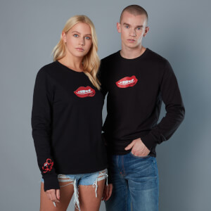 Red Lips And Knuckleduster Unisex Birds of Prey Sweatshirt - Black