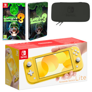 Nintendo Switch Lite (Yellow) Luigi's Mansion 3 Pack
