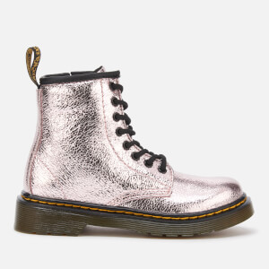 Dr. Martens Kids' 1460 J Crinkle Metallic Lace Up Boots - Pink Salt