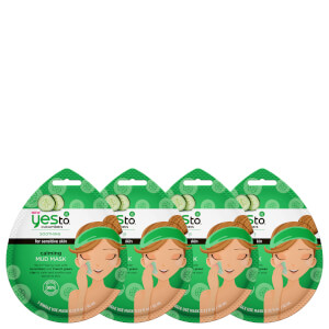 yes to Cucumber Calming Mud Single Use Mask (Pack of 4)