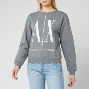 Armani Exchange Women's Large Logo Sweatshirt - Grey Marl