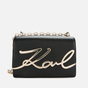 KARL LAGERFELD Women's K/Signature Small Shoulder Bag - Black/Gold