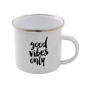 The Motivated Type Good Vibes Only Enamel Mug