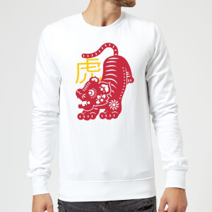 Chinese Zodiac Tiger Sweatshirt - White