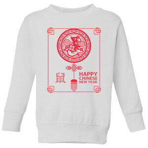 Happy Chinese New Year Red Kids' Sweatshirt - White