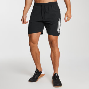 Muške kratke hlače za trening s otiskom – crna