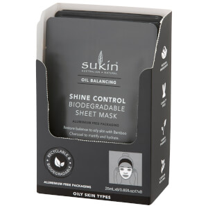 Sukin Oil Balancing Shine Control Sheet Mask Sachet 200ml (Pack of 8)