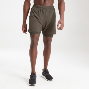 Essentials Training 基礎訓練系列 男士二合一短褲 - 深綠