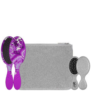 WetBrush Glitter And Go Detangling Set With Pouch - Purple