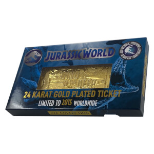 Jurassic Park 24k vergoldetes Ticket Jurassic World Mosasaurus als Replikat in limitierter Auflage - Zavvi Exclusive